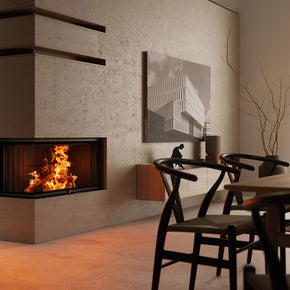 LUXUS® 40 Left Corner Wood Fireplace - LXCL40