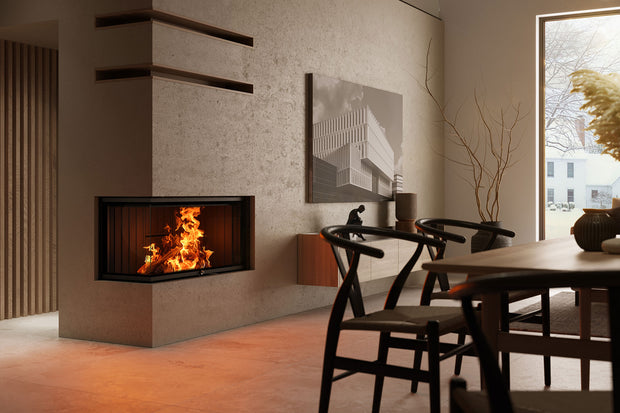 LUXUS® 40 Left Corner Wood Fireplace - LXCL40