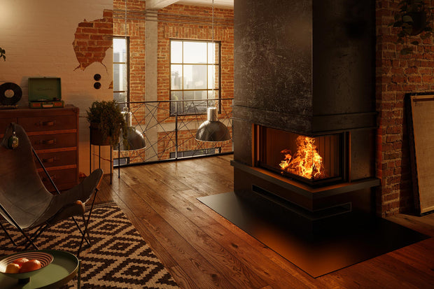 LUXUS® 40 Right Corner Wood Fireplace - LXCR40