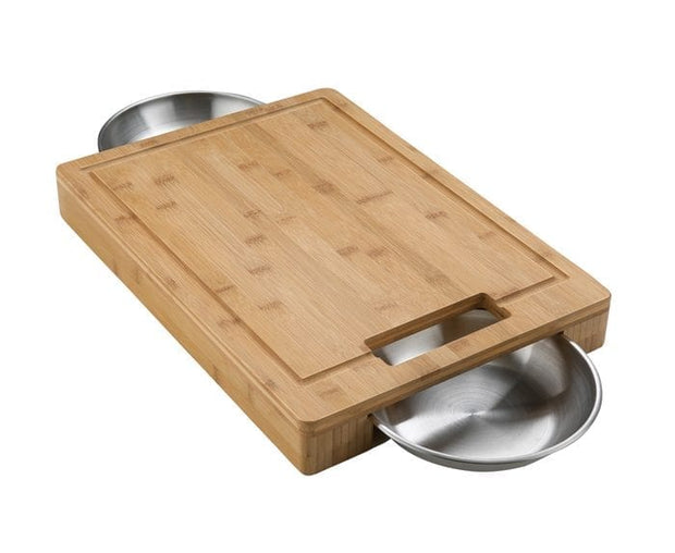 PRO Carving/Cutting Board with Stainless Steel Bowls | 70012